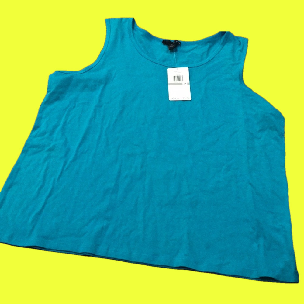 NWT Erika 1X turquoise tank top